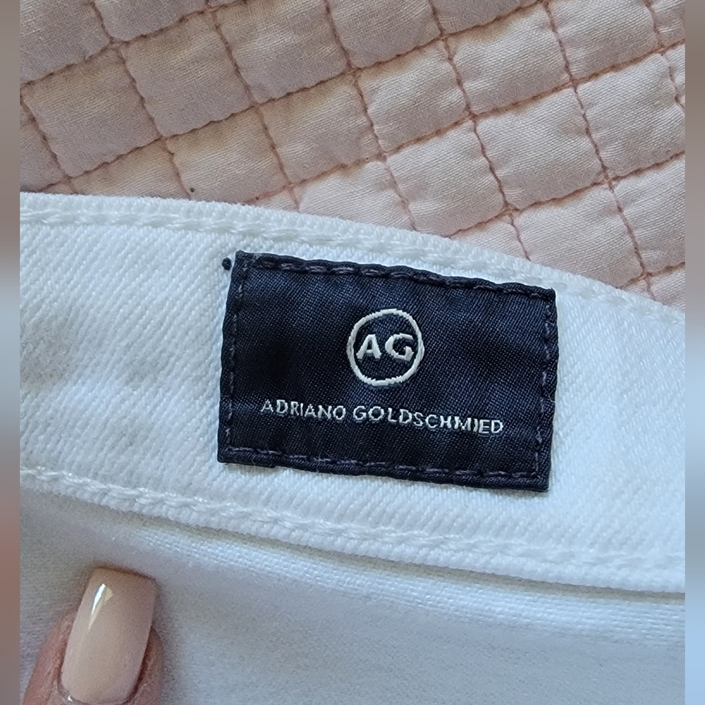 AG Adriano Goldschmied White Distressed Denim Pencil Mini Skirt Size 27R - Picture 7 of 9